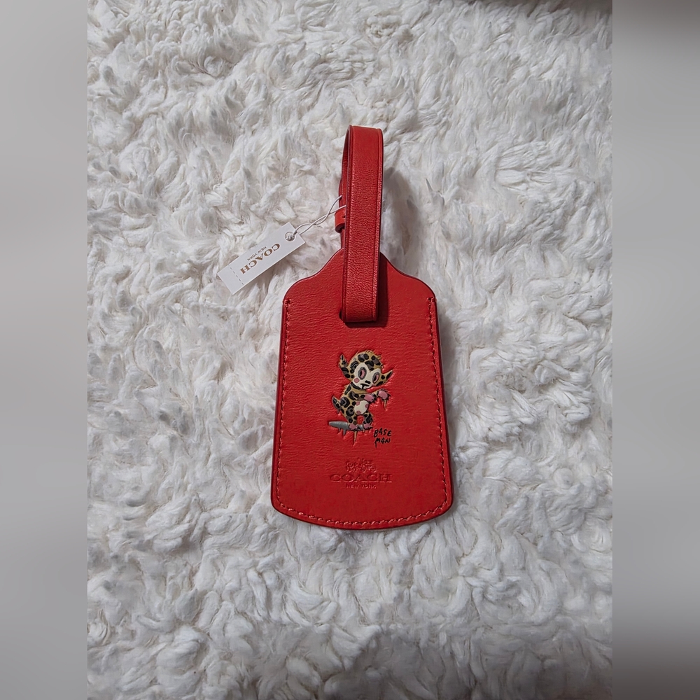 Coach Gary Baseman Buster Le Fauve Luggage Tag Red F64723